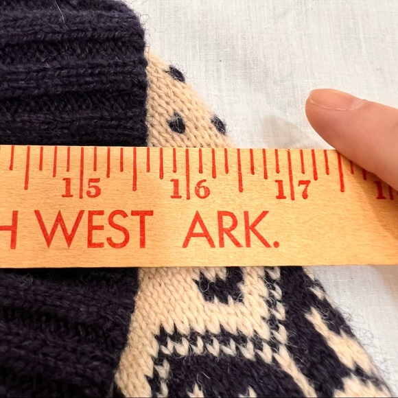 Eddie Bauer Cardigan Sweater Womens S Full Zip Wool Blend Blue Nordic Heart Knit - Picture 9 of 12